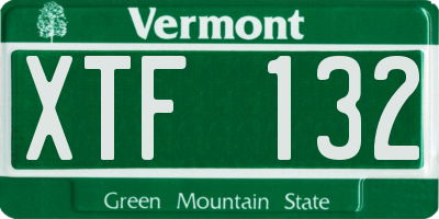 VT license plate XTF132