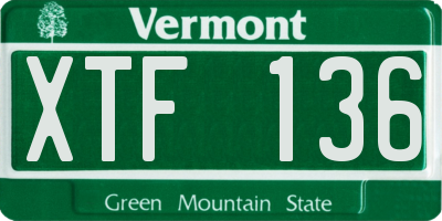 VT license plate XTF136