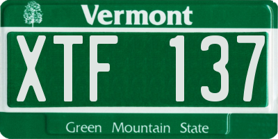 VT license plate XTF137