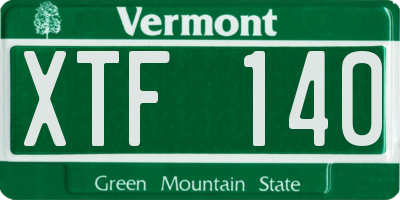 VT license plate XTF140