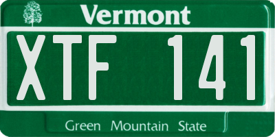 VT license plate XTF141