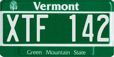 VT license plate XTF142