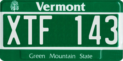 VT license plate XTF143
