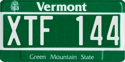 VT license plate XTF144