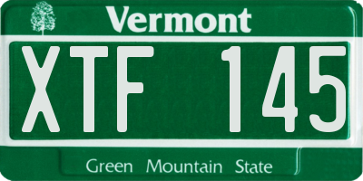 VT license plate XTF145