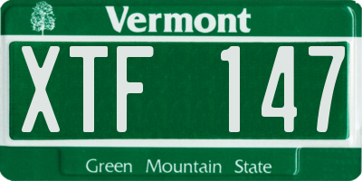 VT license plate XTF147