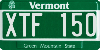 VT license plate XTF150