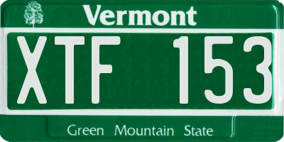 VT license plate XTF153