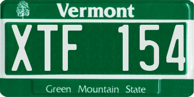 VT license plate XTF154