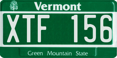 VT license plate XTF156