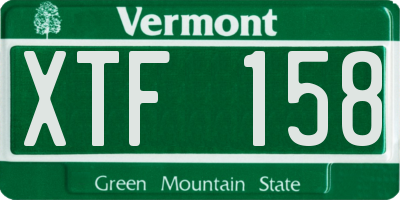 VT license plate XTF158