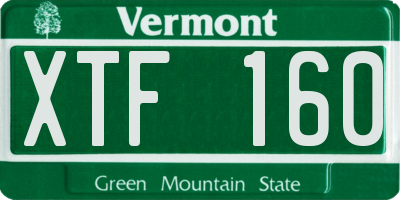 VT license plate XTF160