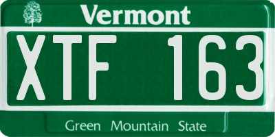 VT license plate XTF163