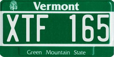 VT license plate XTF165