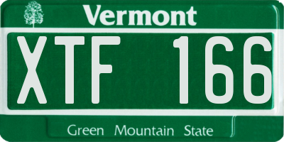 VT license plate XTF166