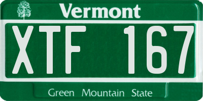 VT license plate XTF167