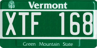 VT license plate XTF168