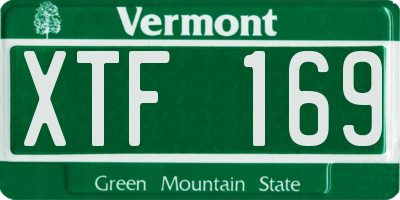 VT license plate XTF169