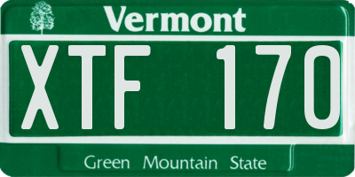 VT license plate XTF170
