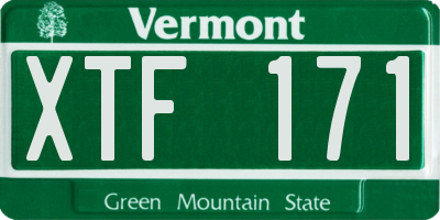 VT license plate XTF171