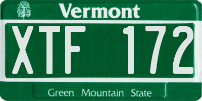 VT license plate XTF172