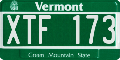 VT license plate XTF173