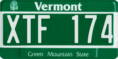 VT license plate XTF174