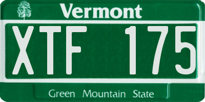 VT license plate XTF175