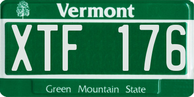 VT license plate XTF176