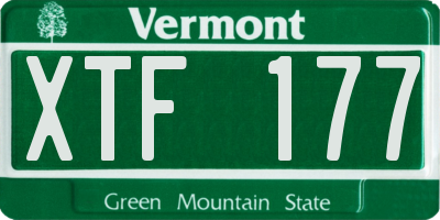 VT license plate XTF177
