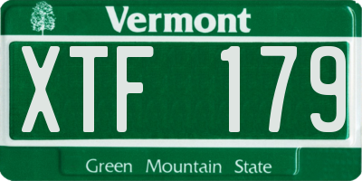 VT license plate XTF179