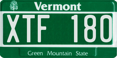 VT license plate XTF180