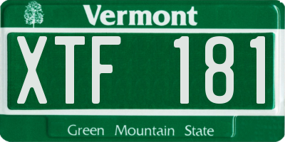 VT license plate XTF181