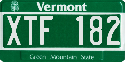 VT license plate XTF182