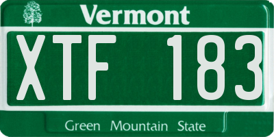 VT license plate XTF183