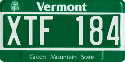 VT license plate XTF184