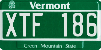 VT license plate XTF186