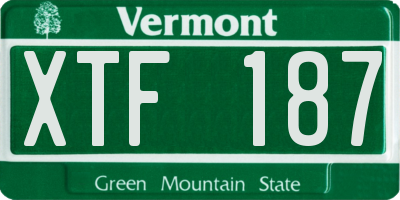 VT license plate XTF187