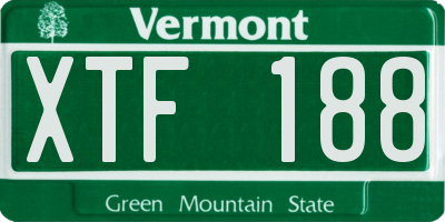 VT license plate XTF188