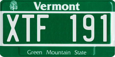 VT license plate XTF191