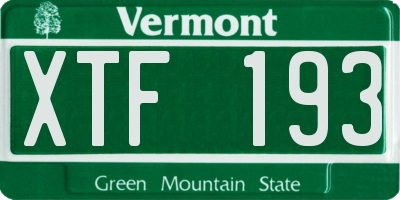 VT license plate XTF193