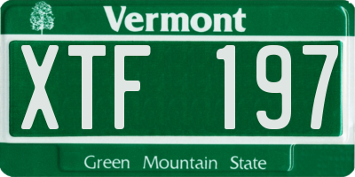 VT license plate XTF197