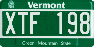 VT license plate XTF198