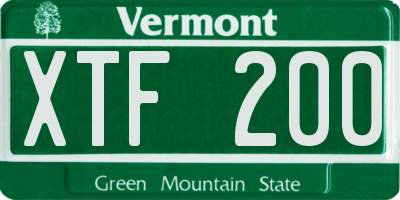VT license plate XTF200