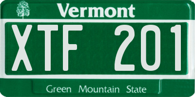 VT license plate XTF201