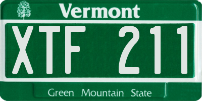 VT license plate XTF211