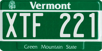 VT license plate XTF221