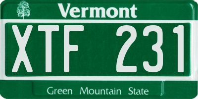 VT license plate XTF231