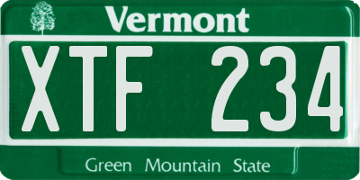 VT license plate XTF234