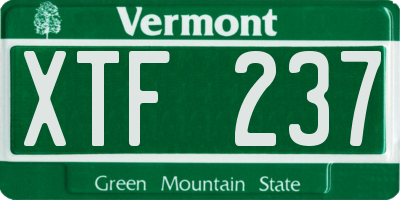 VT license plate XTF237